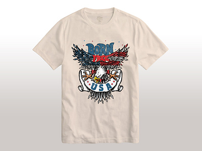 Born Free USA born bornfree custom custom t shirt design shirt typography usa vector