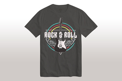 Rock & roll custom custom t shirt design merica retro rockroll shirt typography usa vector vintage wavy