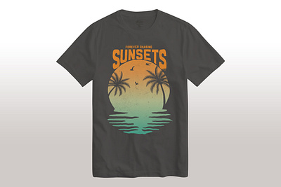 Sunset beach custom custom t shirt design shirt sunset typography vector