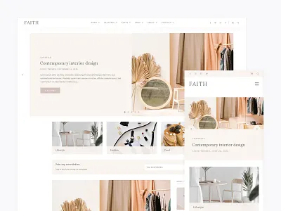 Faith - WordPress Blog & Shop Theme blog ecommerce ecommerce theme graphic design ui ux web design website design woocommerce woocommerce theme wordpress wordpress design wordpress template wordpress theme