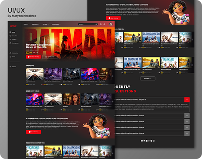Netflix / Cinema At Home cinema design system film movie netflix tv tv series tv show ui web design website