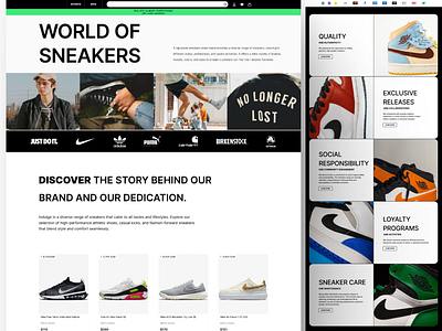 E-commerce website for Sneakers Store adidas black branding dark e commerce groove hiphop nike sneaker brand sneakers sneakers store streetstyle streetwear style ui ux