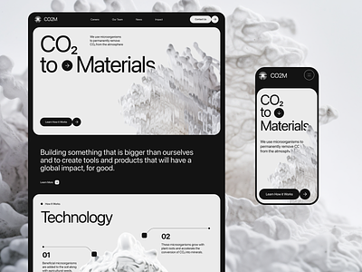CO2M - Climate Change Startup Website Design clean climate change co2 design flat landing minimal techno ui ux web website
