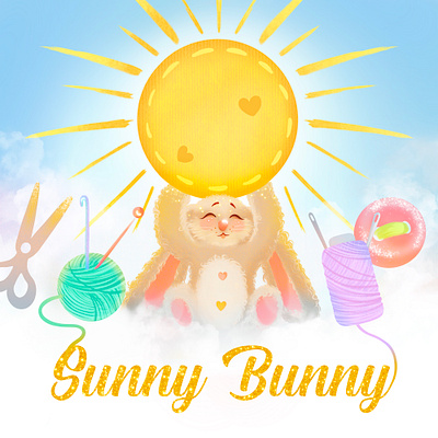 Sunny Bunny Handmade book illustration bunny character craft embroidery handmade illustration sun toys yarn
