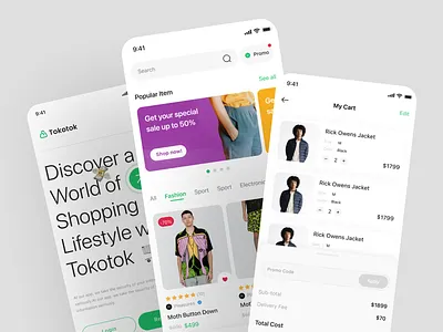 Tokotok - Ecommerce App UI KIT app app design e commerce app ecommerce marketplace marketplace app mobile mobile app mobile app design oniline shop online shopping shop shop app shopping app ui ui kit