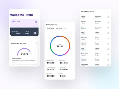 Credit Card Mobile UI app design credit card fintech mobile popular product design spendings ui app