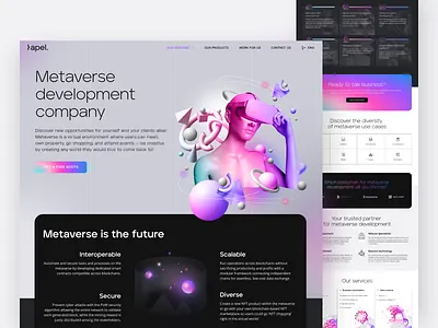Apel 3d branding design graphic design illustration logo metaverse ui ux vector web design web site