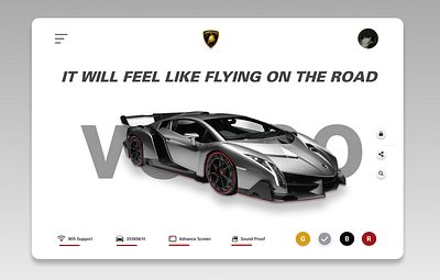 Lamborghini UI Design adobexd app branding caruidesign design figma graphic design graphicdesign illustration lamborgini logo typography ui ux vector