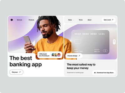 Banking app landing page design concept app bank clean design ios landing mobile money ui ux web