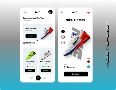 Nike App UI Design 3d adobexd animation app branding design figma graphic design illustration logo motion graphics nike typography ui ux vector