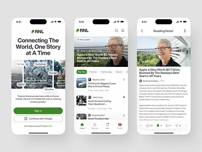 JRNL - Newsletter Mobile Apps article blog blogging broadcast bulletin editorial journal login page mobile mobile apps news apps news feed news reading newsletter newsletter mobile apps newspaper onboarding product read reading