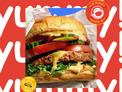 HUM BURGER restaurant brand branding burger design fast food graphic design illustration logo typography