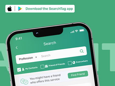 SearchTag App: Yellow pages meets Phone book app classified contacts craigslist mobile app occupation professional prototype search ui ux