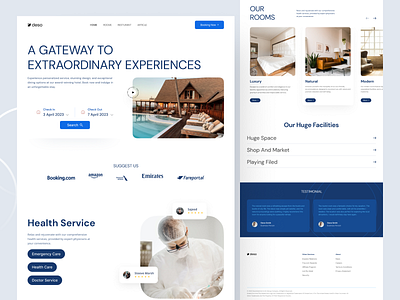 Hotel Landing Page booking booking website design hotel hotelwebsite landing page modern ui ui design uiux design ux design web application web design website design
