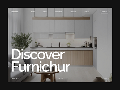 Furnichur Hero section clean design estate interior landing page portfolio real ui ux website