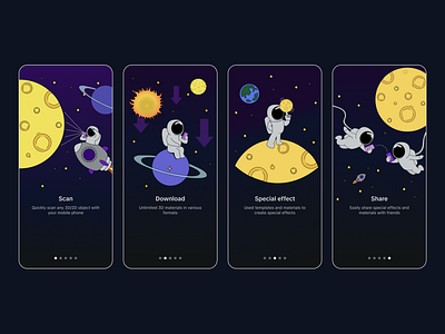 VR app onboarding app branding design illustration ui ux