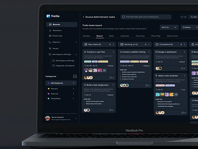 Trello redesign appdesign darkmode dashboard kanban management manager projectmanagement projectmanager redesign saas teamwork trello ui userexperience userinterface webdesign