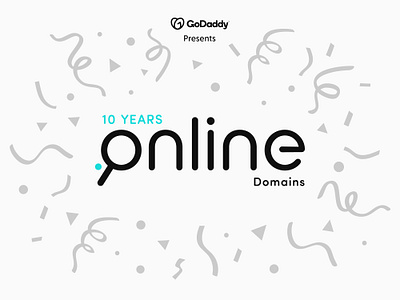 Logo Design GoDaddy .online 10 years 10th year anniversary anniversary birthday branding celebration creative creativity design designer domain godaddy graphic design logo logo design logotype modern rebound top level domain typography word mark