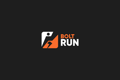 Bolt Run abstract bolt brand identity branding colors fast geometric human logo logo design minimalist modern run simple sports symbol