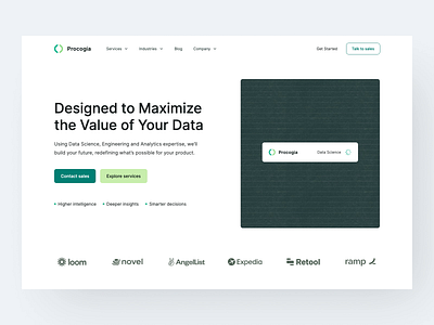 Procogia - Hero Section - Redesign analytics animation clean data hero landingpage management redesign userinterface website