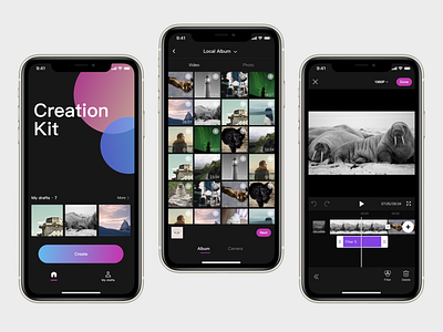 Video editing app concept app design ui ux