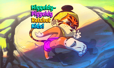 Higgeldy Piggeldy Ratchet Kids 2d character design cartoon digital art illustration