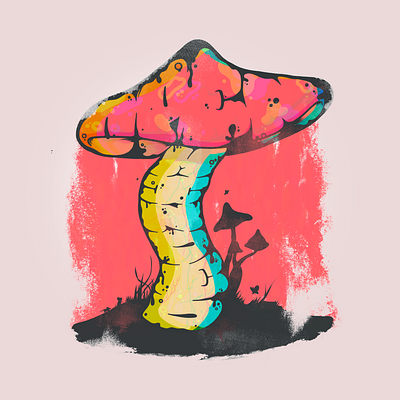 Open Minded Mushroom Print Design branding design graphic design illustration
