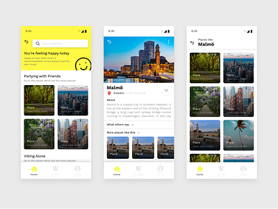 GoMood Travel App android app travel yellow