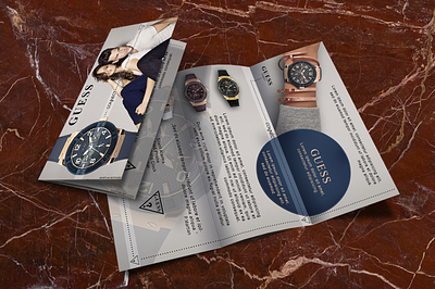 Ready-to-print trifold brochure for a unisex watch design flyer design graphic illustration printing file ready to print trifold brochure vector
