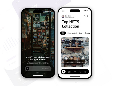 NFT Collection App UI app design graphic design ui ux