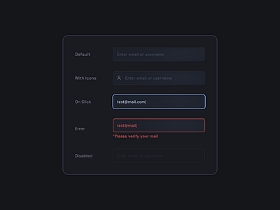 Text Field Component dark dark mode input field minimal mobile ui text field ui