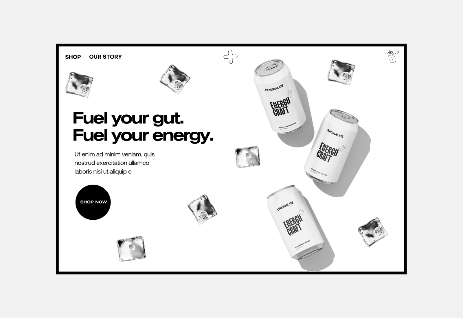 E-COMMERCE DRINK BRAND CONCEPT - ENERGII CRAFT branding design graphic design illustration logo ui ux web design web development webflow