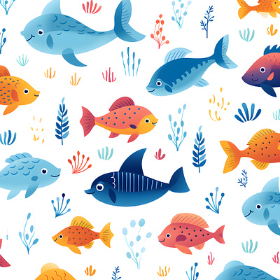 Beautiful Watercolor Fish Cliparts 3d animation app branding cliparts design fish graphic design illustration logo motion graphics ui ux vector