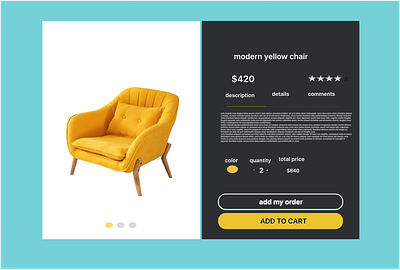 Website design for purchasing an armchair branding business card design graphic design illustration logo motion graphics ui ux vector
