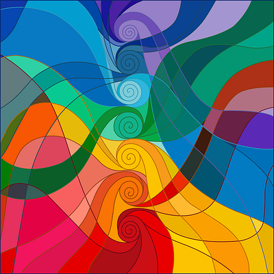 Pattern design for silk dyeing chakras colorful design graphic illustration pattern design rainbow silk dyeing vector