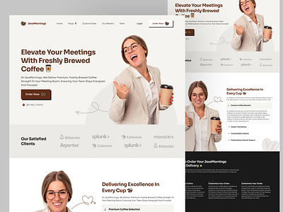 JavaMornings | Coffee Catering Service coffee design landing page ui ux uxui web
