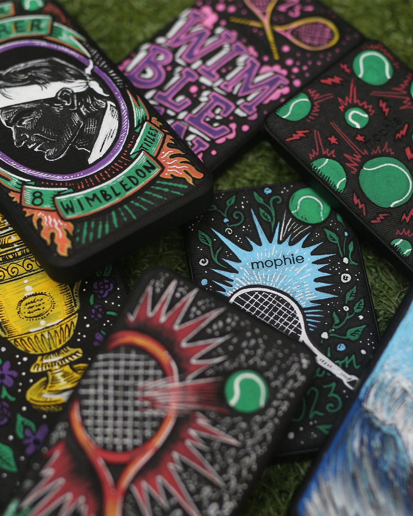 Mophie / ZAGG Wimbledon House art custom customising draw drawing floral hand drawn illustration ink pen posca tennis wimbledon