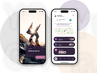 Yoga App UI Mockup app design graphic design ui ux