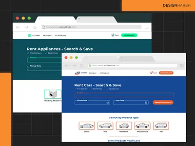 Rentify - An Online Renting SaaS Platform app design car rental electronic rental online rental website ui platform design saas ui web app design web design website design whitelabel