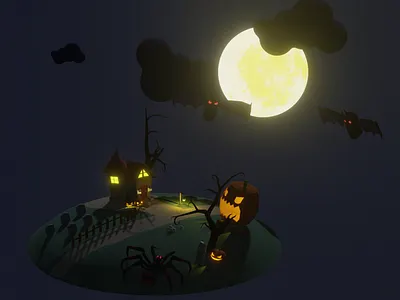 Halloween island - Made in Blender