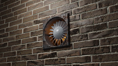 fan in a wall 3d animation blender cycles fan graphic design motion graphics