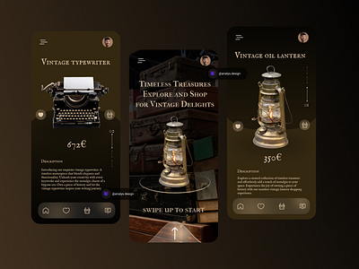 Vintage app creation ui app appcreation application behance branding creation creationapp design figma graphic design graphics icon illustration typography ui userexperience userinterface vector web web design