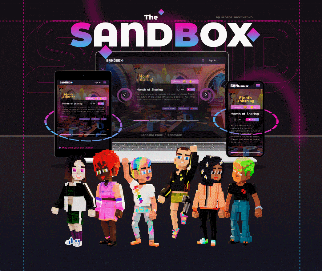 [NFT] Landing Page - The SandBox (Redesign) crypto design game landin page landing nft online ui ux uxui web