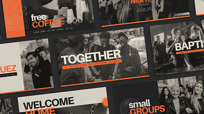 "Together" Mega-Series black and white church college community design graphic design mega series proclaim promedia series sermon together trendy young adults