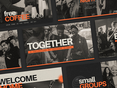 "Together" Mega-Series black and white church college community design graphic design mega series proclaim promedia series sermon together trendy young adults