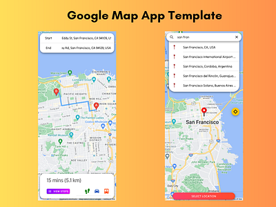 Google Maps App UI Design Idea angular app classifieds code design directions free google maps ideas ionic location based maps markers mobile taxi app template transport travel ui user interface