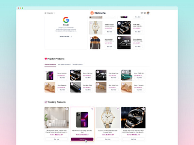 E-commerce popular section