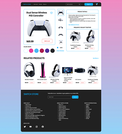 E-commerce website product showcase page design e commerce gaming ui uiux ux website website design