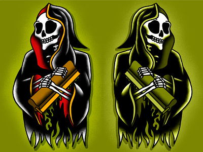 Squeegee Reaper graphic design illustration printing reaper screen printing skeleton squeegee