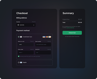 Credit Card Checkout #DailyUI branding ui ux ui web design